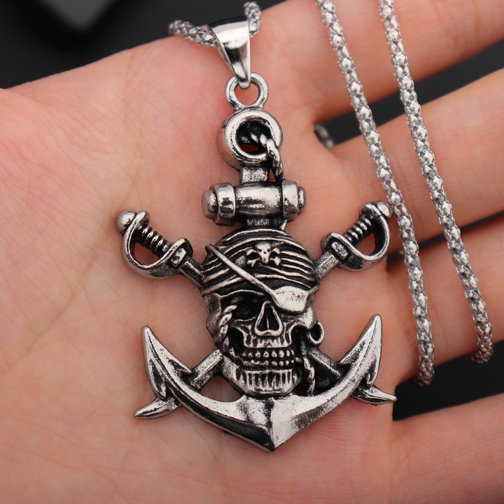 Battle Rope Anchor - Collier pendentif double épée en acier