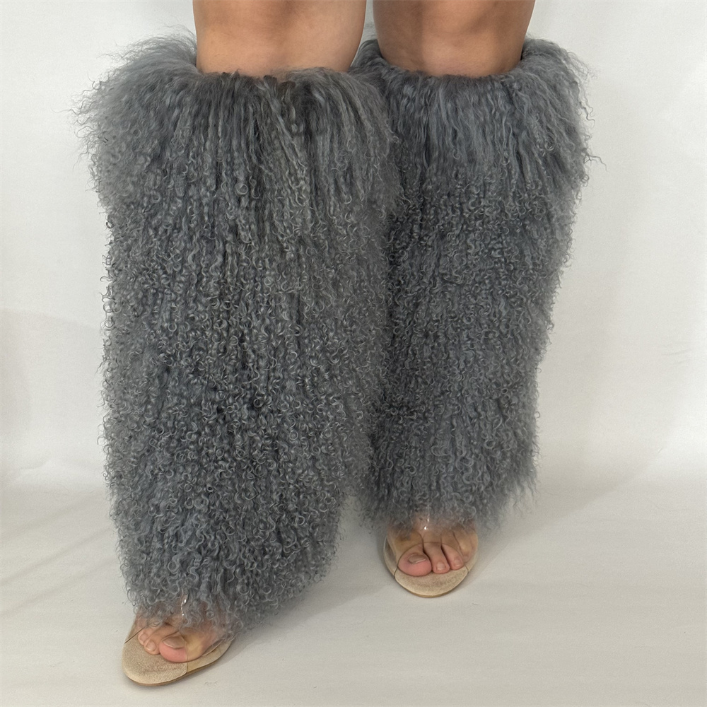 Knee Sleeve Pair - Jambières en véritable fourrure de Mongolie
